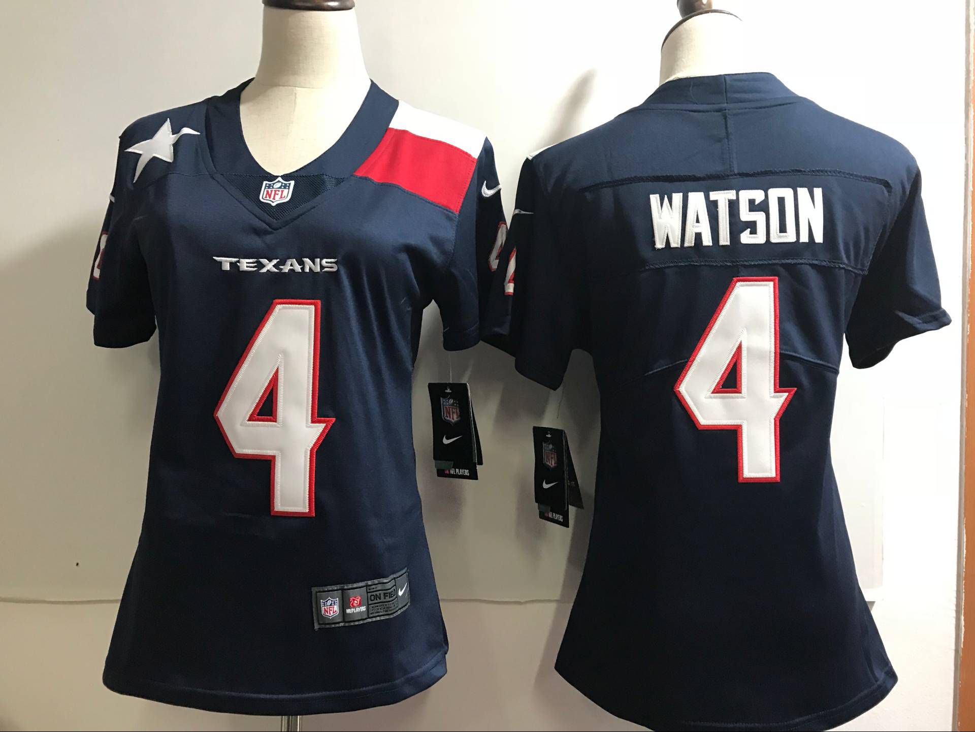 Women Houston Texans 4 Watson Blue Nike Color Rush Limited NFL Jerseys